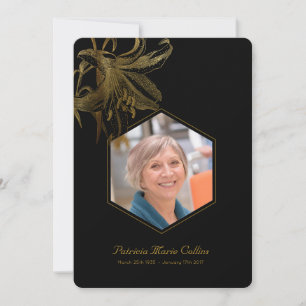 Vintages Lilien-GolderinnerungsFoto danken Ihnen Dankeskarte