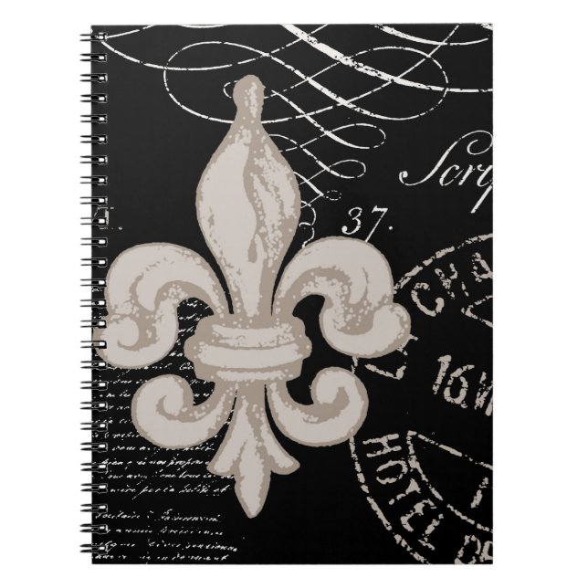 Vintages Lilien… Notizbuch Notizblock (Vorderseite)