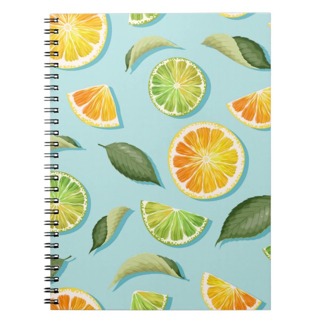 Vintages Limones Lemon Blue Pattern Notizblock (Vorderseite)
