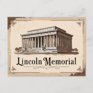 Vintages Lincoln Memorial Postkarte