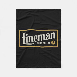 Vintages Lineman Blue Collar Retro Geschenk für Mä Fleecedecke