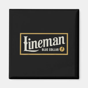Vintages Lineman Blue Collar Retro Geschenk für Mä Magnet