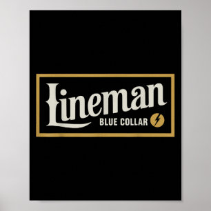 Vintages Lineman Blue Collar Retro Geschenk für Mä Poster