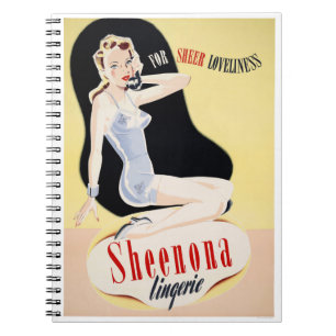 Vintages Lingerie-Poster wiederhergestellt Notizblock