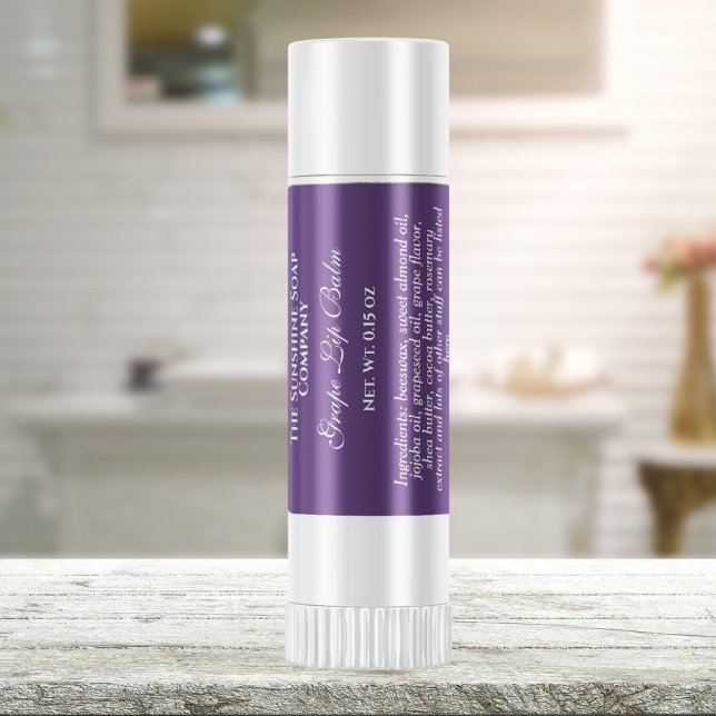 Vintages Lippenbalsam-Etikett - lila Quadratischer Aufkleber (Von Creator hochgeladen)