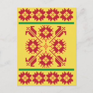 Vintages litauisches geometrisches Volksmuster Postkarte