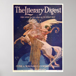Vintages Literaturposter von 1908, Pegasus Poster