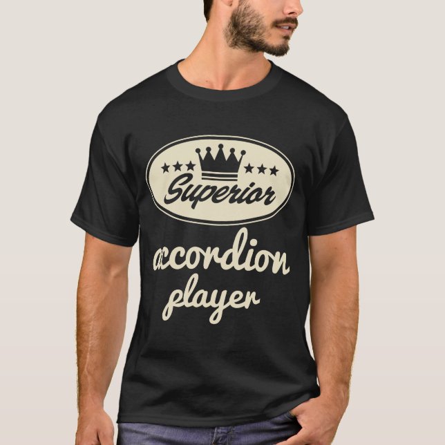 Vintages Logo des Akkordeon-Spielers T-Shirt (Vorderseite)