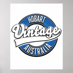Vintages Logo für Hobart australia Poster