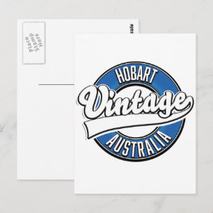 Vintages Logo für Hobart australia Postkarte