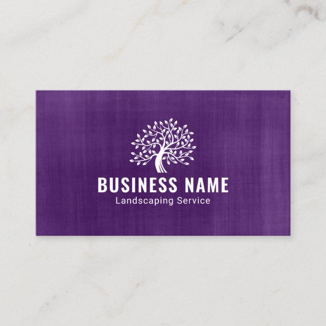 Vintages Logo für Landschaften und Rasenpflege Lil Visitenkarte (Vorderseite)