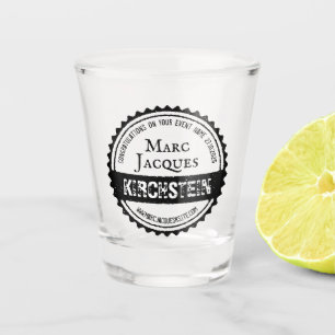 Vintages Logo Ihr Namensflaschenkapsel-Kreis Retro Schnapsglas
