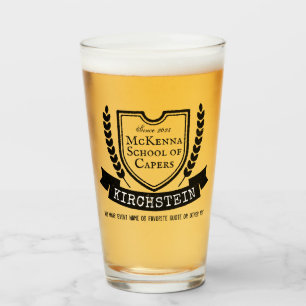 Vintages Logo-Schild-Lorbeer-Band nennt Emblem Glas