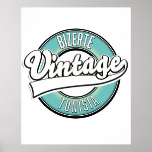 Vintages Logo von Bizerte tunisia Poster