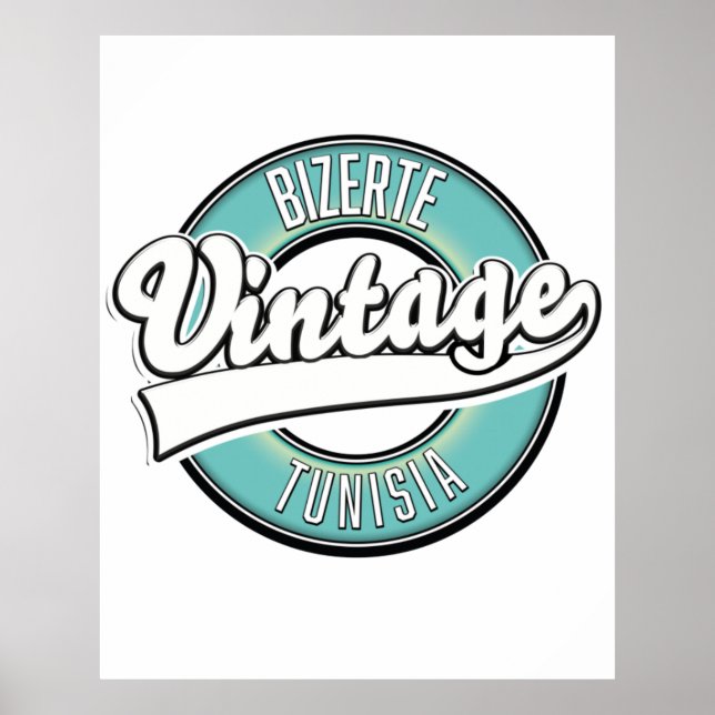 Vintages Logo von Bizerte tunisia Poster (Vorne)