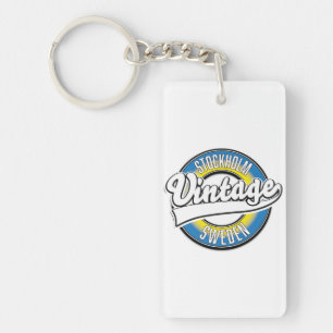Vintages Logo von Stockholm Schweden Schlüsselanhänger
