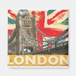 Vintages London-Plakat Magnet