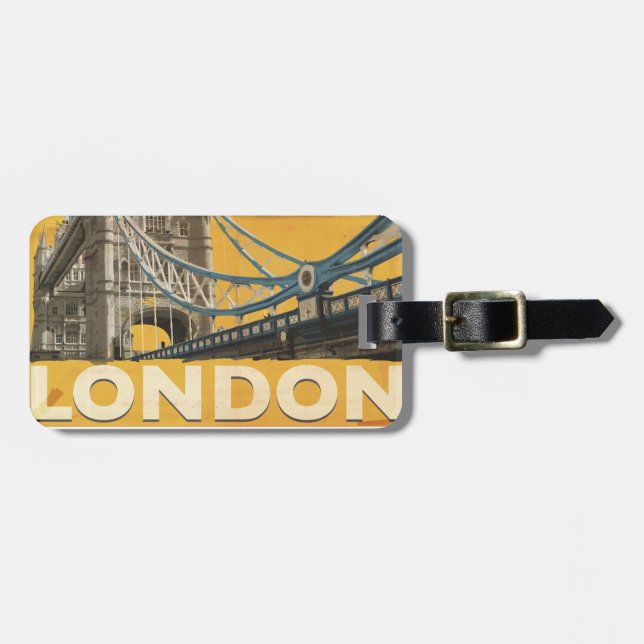 Vintages Londoner Poster Gepäckanhänger (Vorderseite horizontal)
