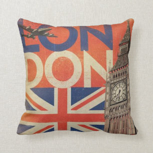 Vintages Londoner Throw-Kissen Kissen