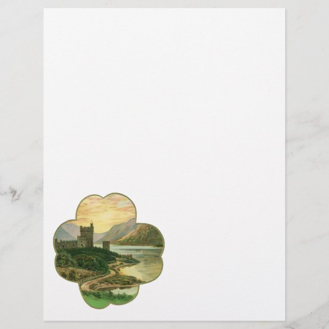 Vintages Lucky Gold Kleeblatt mit einem irischen S (Vorderseite)