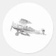 Vintages Luft-Flugzeug Runder Aufkleber (Vorderseite)