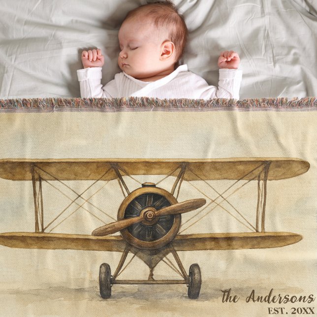 Vintages Luftfahrzeug - antikes Flugzeug - Familie Decke (Von Creator hochgeladen)