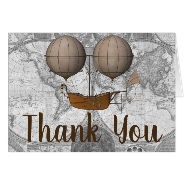 Vintages Luftschiff-lenkbar-Abenteuer danken Ihnen (Vorderseite (Horizontal))