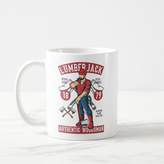 Vintages Lumberjack-Logo Kaffeetasse (Links)