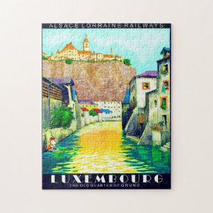 Vintages Luxembourg Europe Travel Poster Puzzle