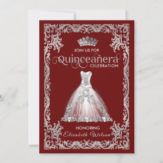 Vintages Luxus-funkelndes Kleid tiara Quinceañera Einladung