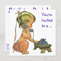 Vintages Mädchen am Telefon, Geburtstagsparty Einl