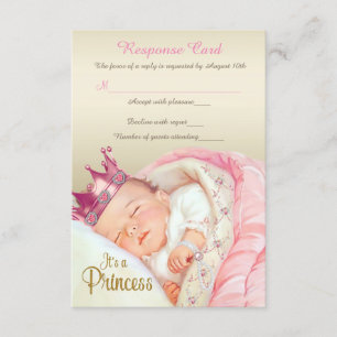 Vintages Mädchen-Dusche UAWG Prinzessin-Baby RSVP Karte