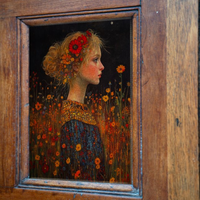 Vintages Mädchen mit Blume Decoupage Seidenpapier (Von Creator hochgeladen)