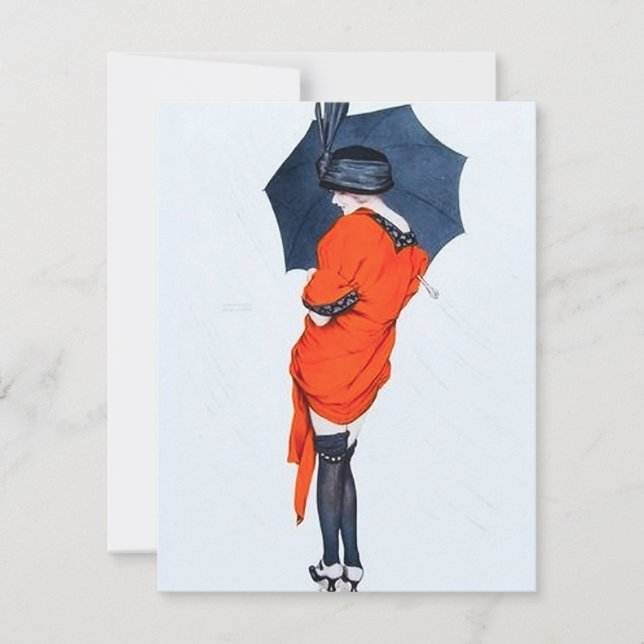 Vintages Mädchen mit Dach-Einladungen Einladung (Vorderseite)