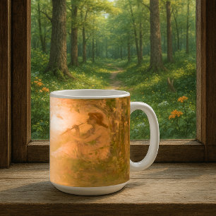 Vintages Mädchen mit Kaninchen von der Frederick C Kaffeetasse