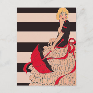 Vintages Mädchen Postkarte