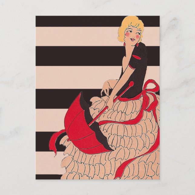 Vintages Mädchen Postkarte (Vorderseite)