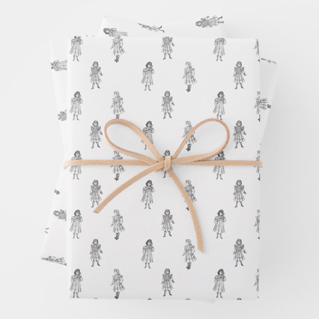 Vintages Mädchenmuster aus Delinieator 1899 Geschenkpapier Set (Beispiel)