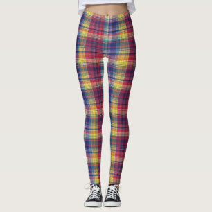 Vintages Madras Kariertes Muster Leggings