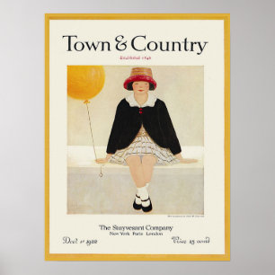 Vintages Magazin Cover Yellow Balloon Girl 1922 Poster