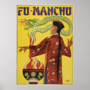 Vintages Magisches Poster, Magier Fu-Manchu Poster