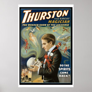 Vintages Magisches Poster, Thurston, Der große Mag Poster