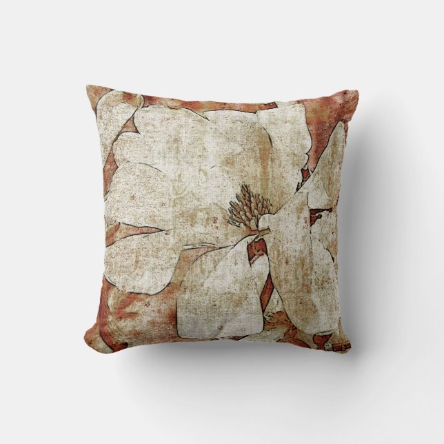 Vintages Magnolienwurfkissen Kissen