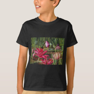 Vintages Malen rosa Blüten Blume T-Shirt
