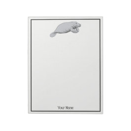 Vintages Manatee Zeichnend Notizblock