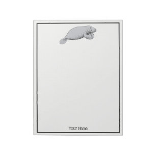 Vintages Manatee Zeichnend Notizblock