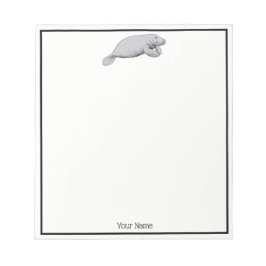 Vintages Manatee Zeichnend Notizblock