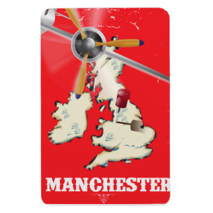 Vintages Manchester-Reise-Plakat Magnet