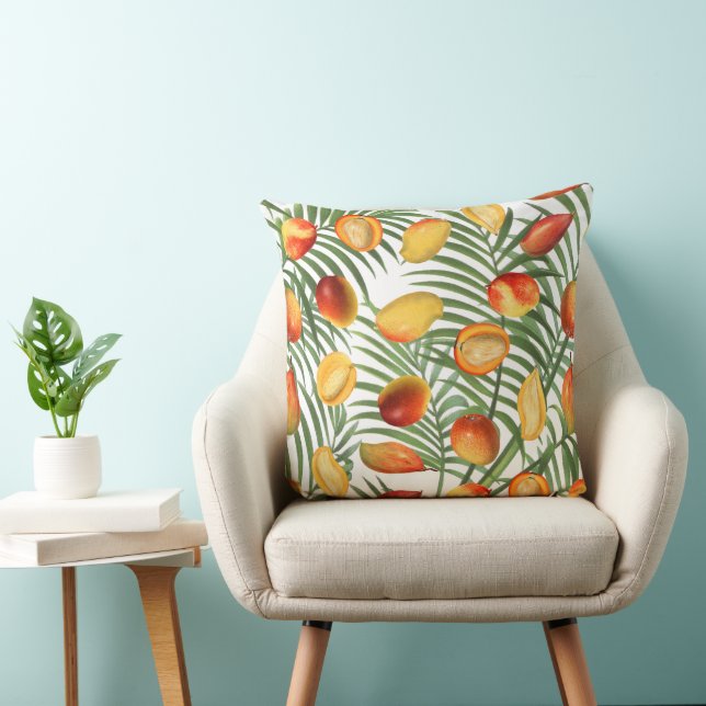 Vintages Mango & Greenery Sommermuster Kissen (Stuhl )