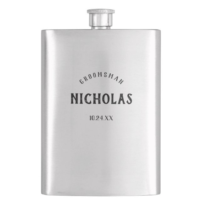Vintages männliches | personalisiertes flachmann (Vorderseite)